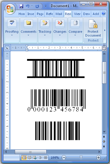 Using barcode font in excel